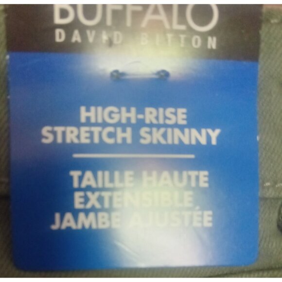 Buffalo David Bitton Green Skinny Pants Sz 10 NWT High Rise Stretch Casual - Picture 4 of 5